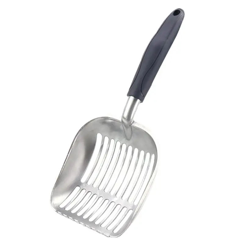 

Metal Litter Scoop Sifter Pet Litter Cleaning Shovel with Rubber Handle