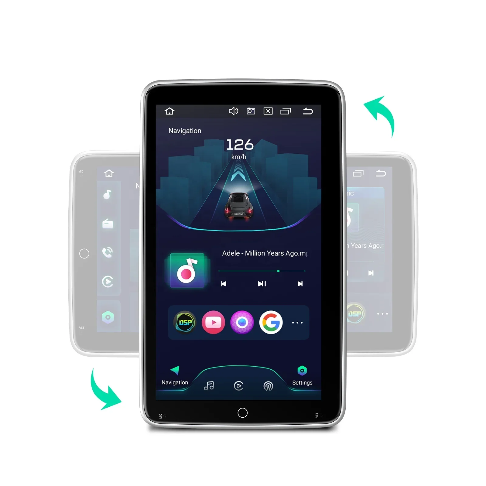 XTRONS Универсальный 10 1-дюймовый вращающийся QLED сенсорный экран 2 Din Android