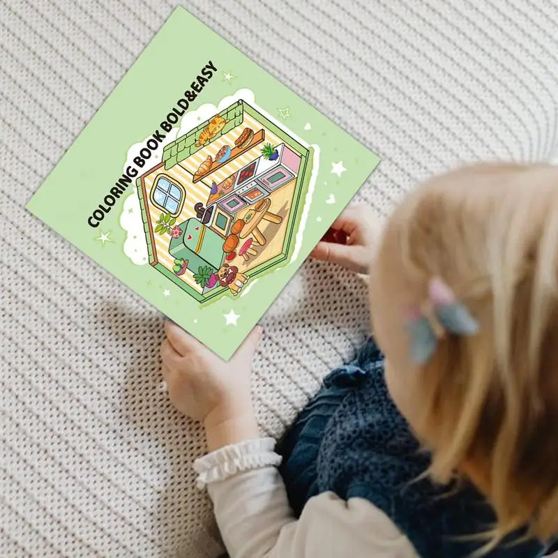 Книжка-раскраска для подростков. Простая милая уютная космическая угловая