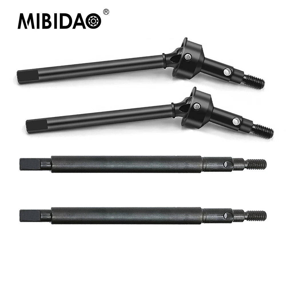 

MIBIDAO 2Pcs Steel Front & Rear Axle CVD Drive Shaft for TRX4-M Bronco Defender 1/18 RC Crawler Car Model Upgrade Parts