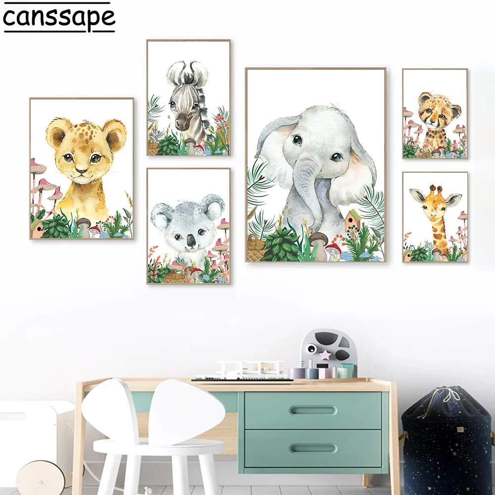 Плакаты для стены "Слон", "Грибы", "Художественная графика растений", "Картины на холсте", "Изображения для детской комнаты", "Северный плакат", "Декор для комнаты младенца".