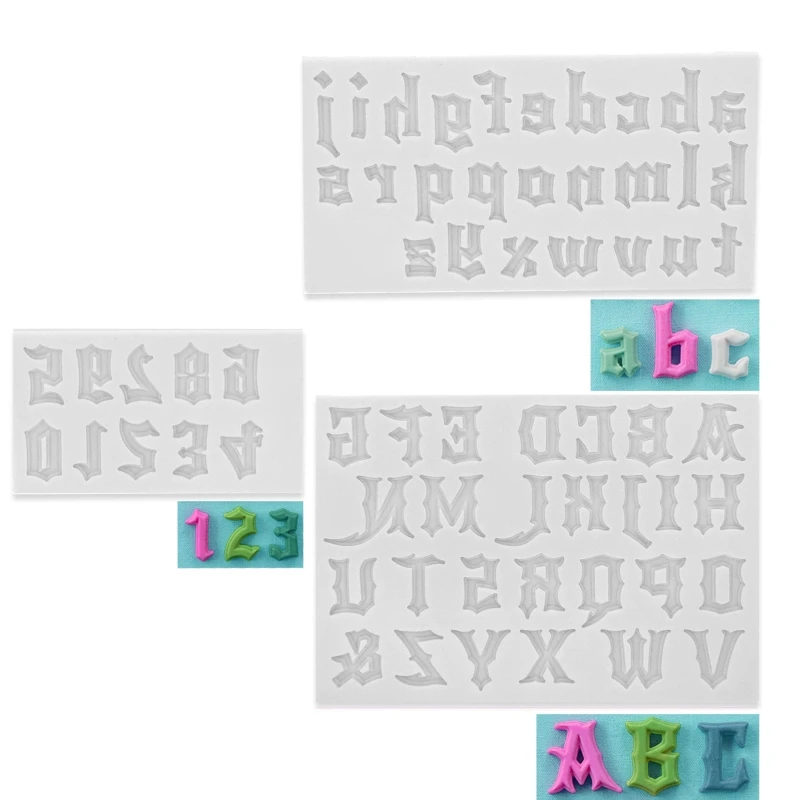 

Gothic Font Letters Numbers Keychain Epoxy Resin Mold Handmade Alphabet Hanging Pendants Silicone Mould DIY Crafts Mould 918F