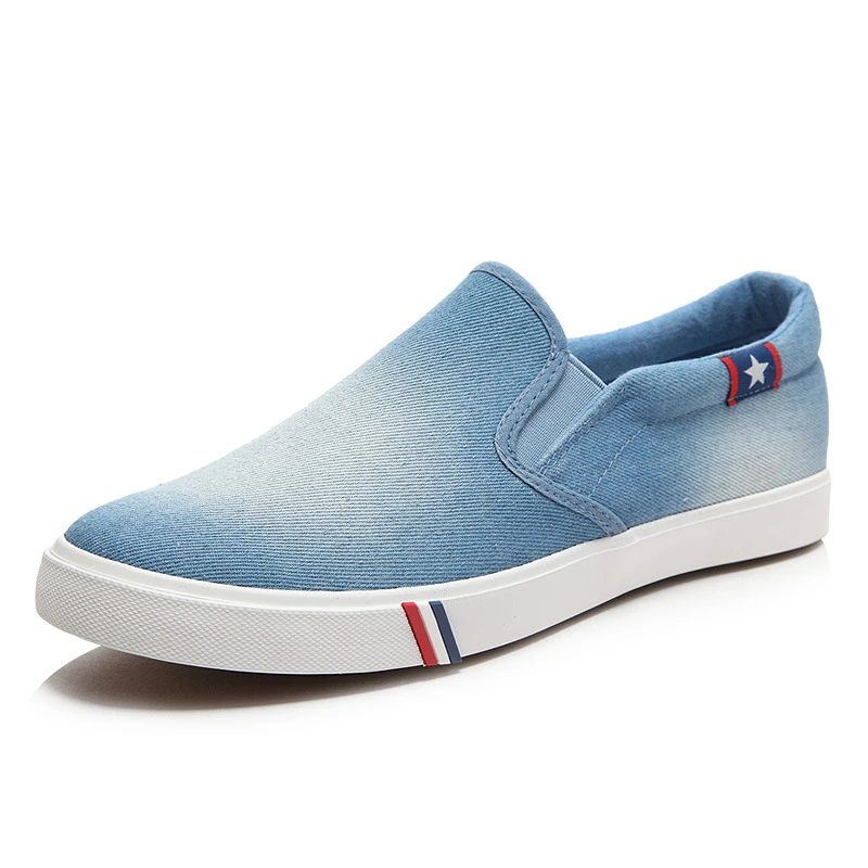 

Canvas Shoes Sneakers Men Shoes Slip On 2023 Summer Fashion Shallow Casual Shoes For Men Denim Blue Sneakers For Men