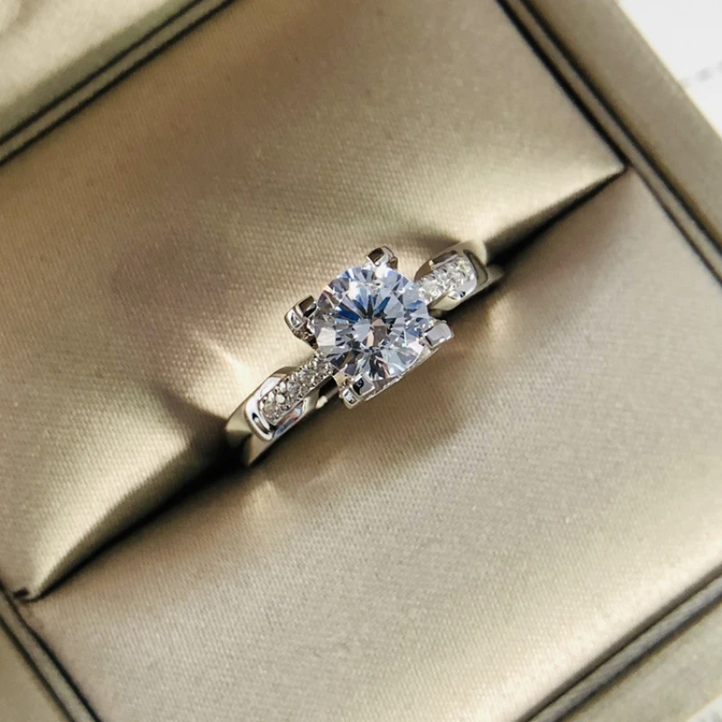 

0.5-2CT Victorian Moissanite Rings for Women Diamond Real S925 Sterling Silver Gold Plated Fine Jewelry Certificate