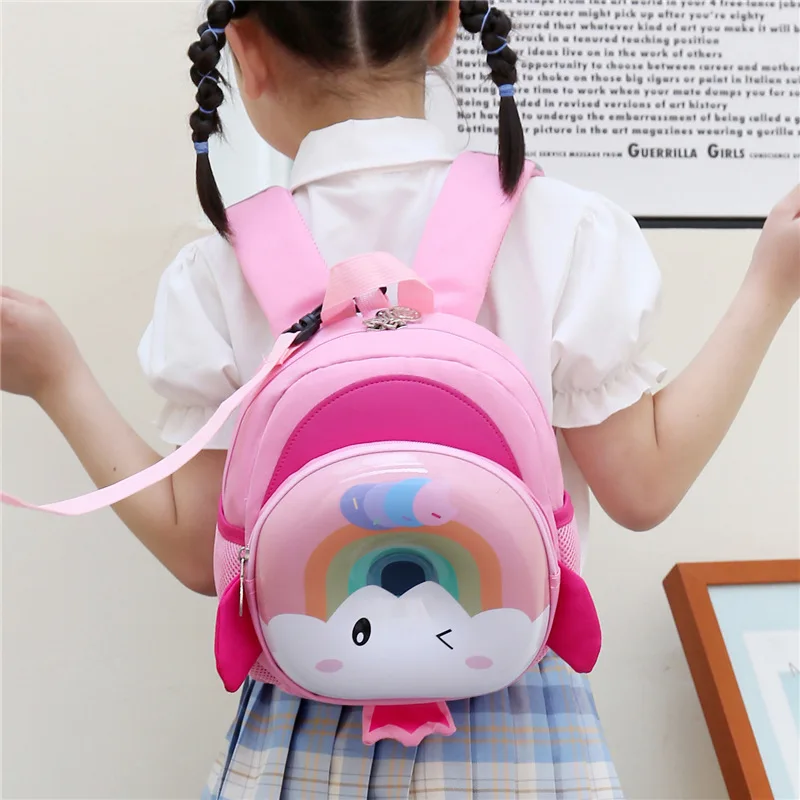 New Kindergarten Cartoon Fashion Cute Elephant School Bag for Boys and Girls Anti-lost Waterproof Backpacks Large Capacity