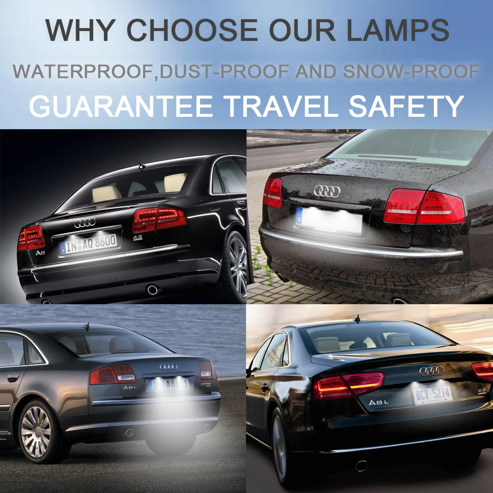 Задний номерной знак для Audi A8 S8 Quattro D3 4E2 4E8 2002-2009 белый цвет без ошибок OEM #4E0943022