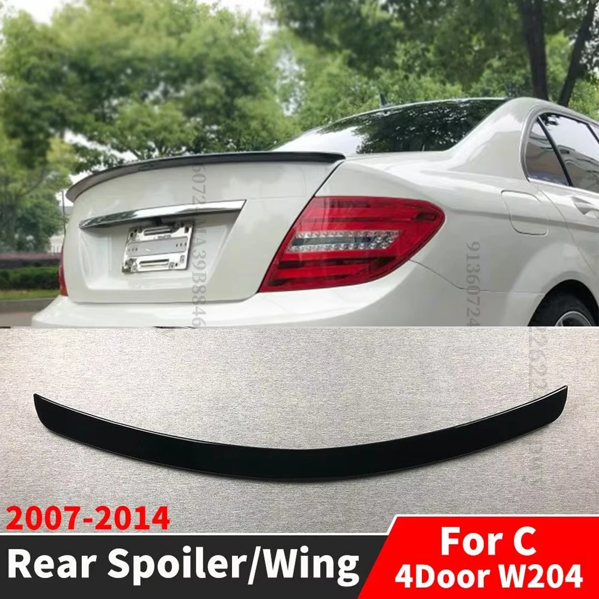 Фото Mercedes Benz C-Class W204 2007-2014 C180 C200 C220 C260 C300 4-дверный комплект кузова задний спойлер крыло запасная часть №4