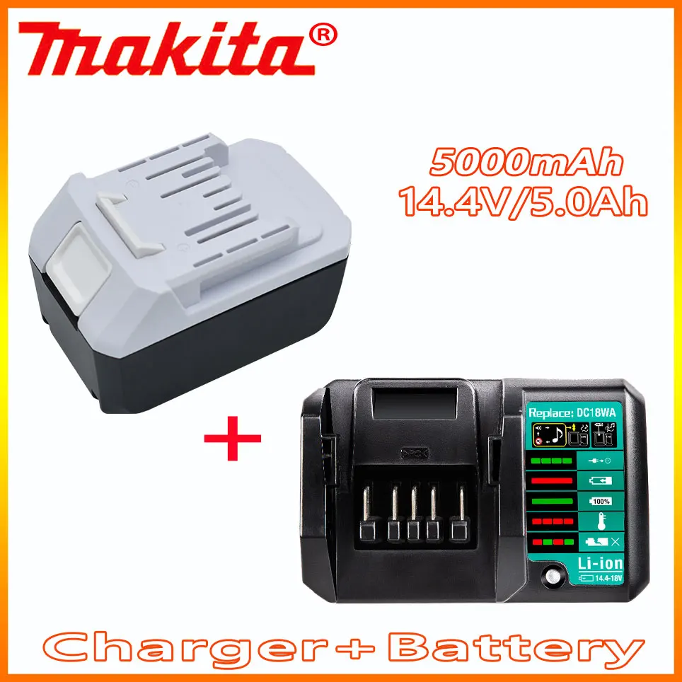 

6.0Ah Makita Mak 14,4 V li-ion BL1415G BL1413G 196375-4 UH520D UM165D UR140D DMR106 DF347D для аккумуляторного блока Makita 86.4Wh 6000mAh