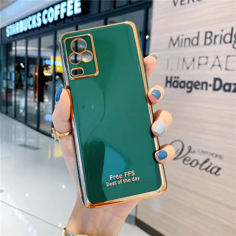 Luxury Plating Soft Silicone Phone Case For VIVO Y20 Y75 Y11 Y11S Y30 Y50 Y31 Y51 Y72 Y53S S1 V21E X70 Y15S Cover Caqa Couqa