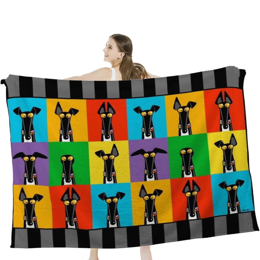

Greyhound Semaphore Throw Blanket,Nap Blanket,Sofa, Camping, Cold Cinema or Travel