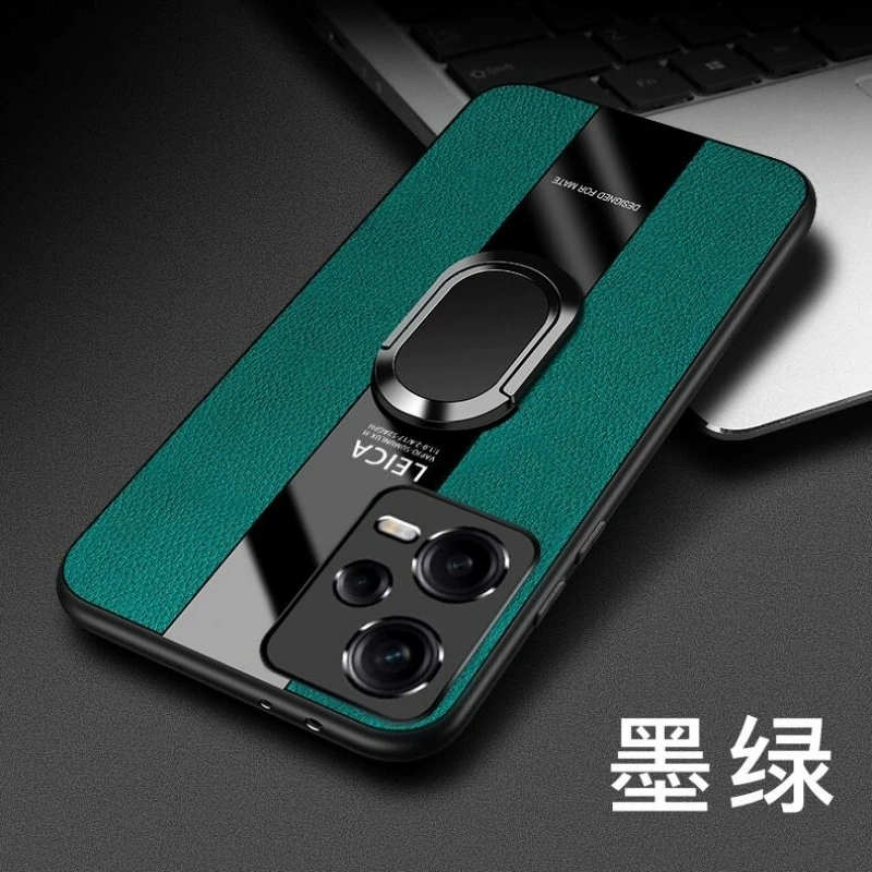 

POCO F5 Pro Case for Xiaomi POCO F5 pro 5G Luxury Leather Shockproof Bumper Cover for POCO F5Pro Magnetic Ring Stand Phone cover