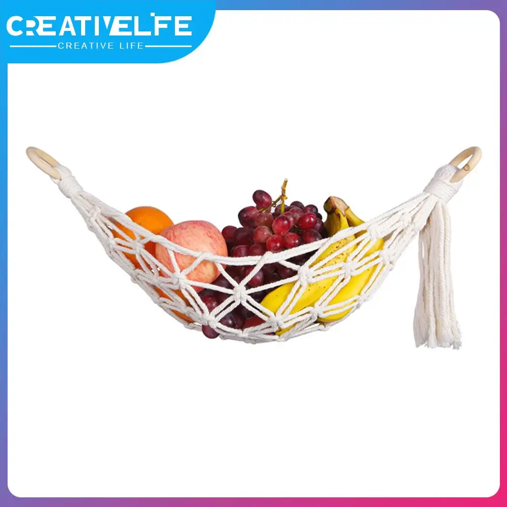 

Ornament Made Of High-quality Cotton Rope Vegetable Hanging Basket Promote Better Maturity Form Traveller Let Fruit Breathe Knit