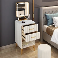 marble countertop dresser storage cabinet saving space bedside table ins bedroom mini dresser white desk led mirrored furniture