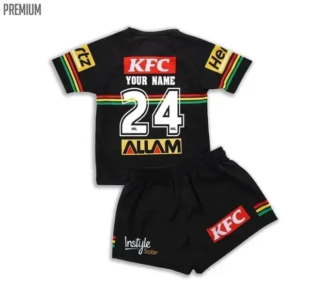 2024 Penrith Panthers Kids Kit Training Rugby Jersey Size:16-26 （Print Custom Name Number）
