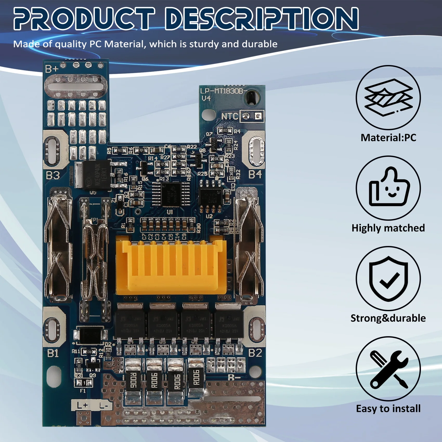 Плата защиты от зарядки для Makita BL1830 BL1840 BL1860 18 В литий-ионный аккумулятор BMS PCB