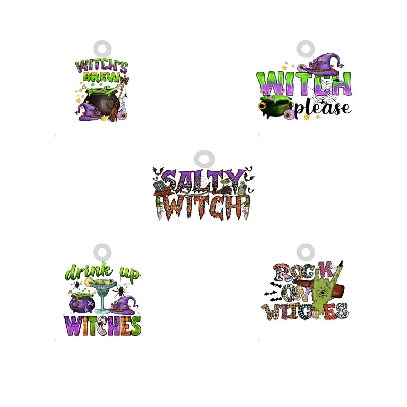 

10PCS Witches Acrylic Charms Epoxy Drink Up Salty Rock Witch Please Charm Pendant For Earring Bracelet Necklace Jewelry Make