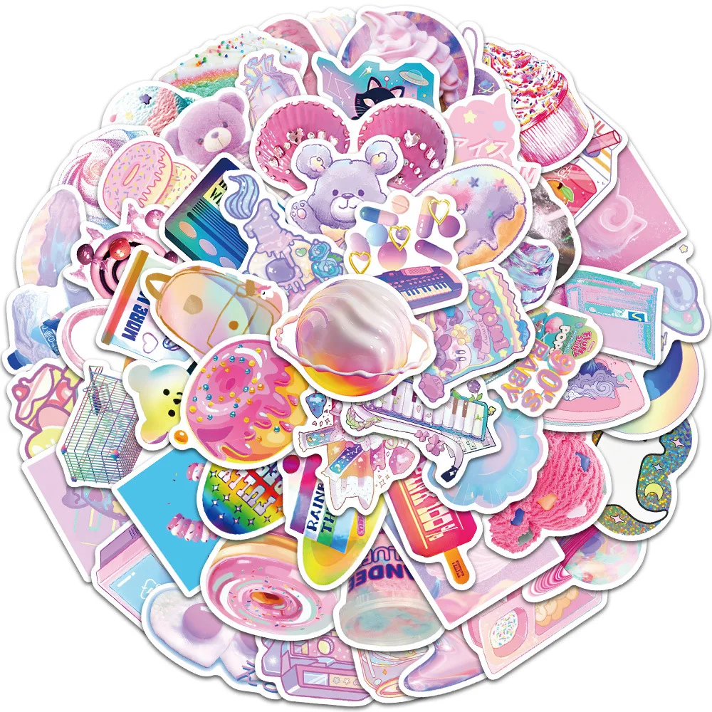 

60 шт., детские ПВХ наклейки-граффити с сердечками