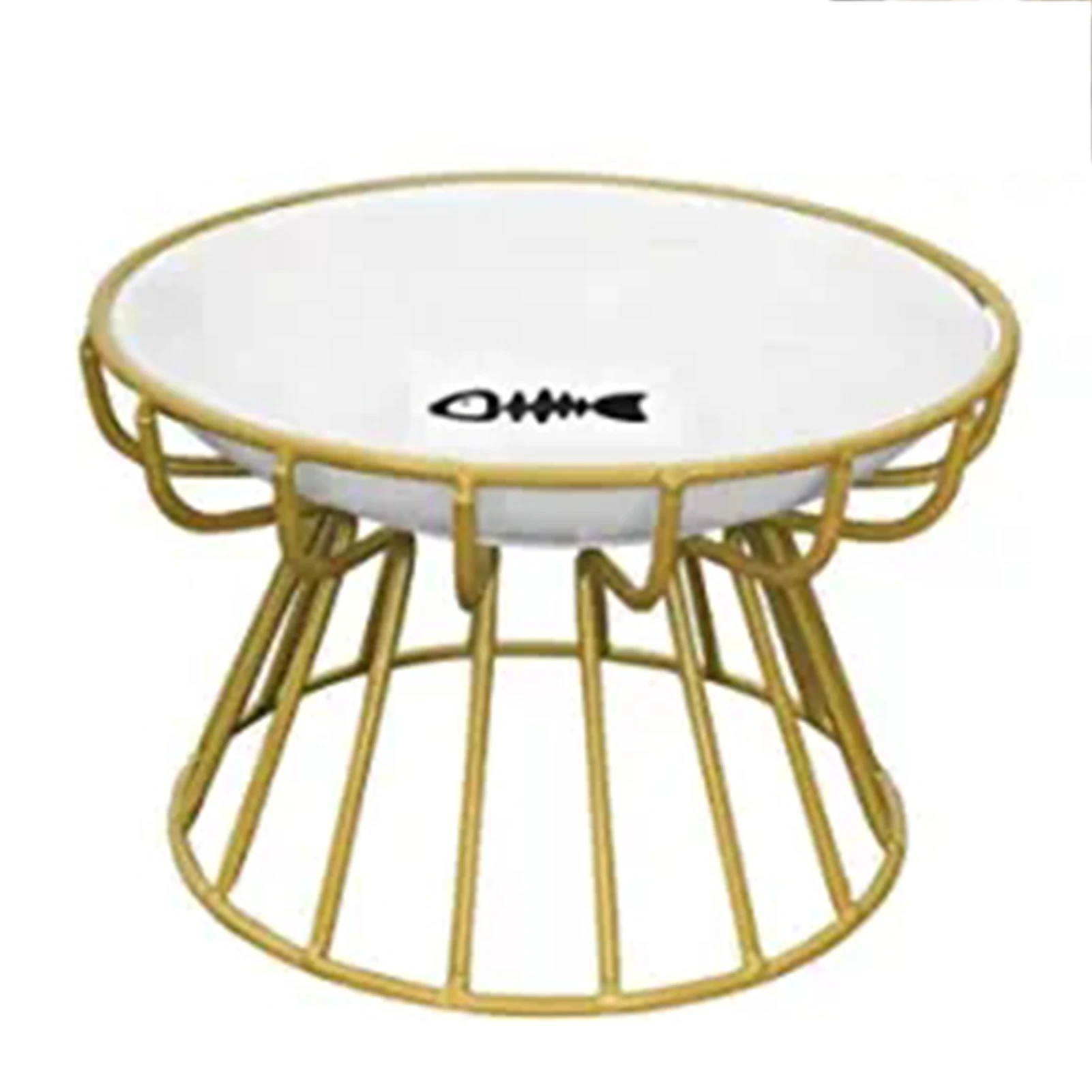 

Pet Food Bowl with Metal Stand Elevated Bowl-Raised Ceramic Cat Dish Set for Pets Cats Daily Eating