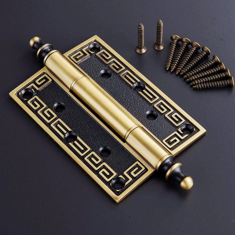 Античный дверной шарнир 4 дюйма/5 дюймов Твердый латунный для деревянной двери