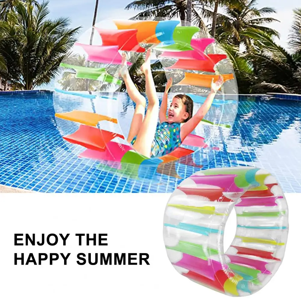 

Colorful Inflatable Water Wheel Pool Float Waterproof PVC Giant- Roller Float Summer Children Swimming Pools Toy Grass Playing