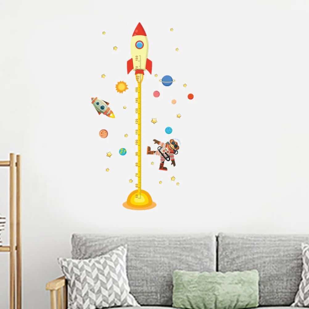 

1PC Removable Creative Kids Cartoon Outer Space Height Measure Sticker for Livingroom Bedroom Kindergarten