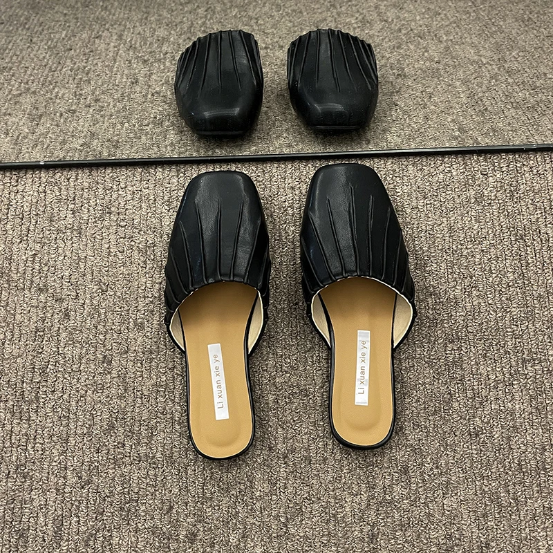 Women's Shoes Slippers Outdoor Spring Autumn Summer 2023 New Fashion Square Head Casual Low Heel Muller Summer