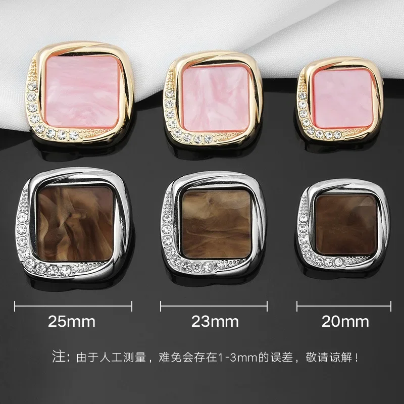 10 шт./упаковка Женское шерстяное пальто с квадратными металлическими пуговицами