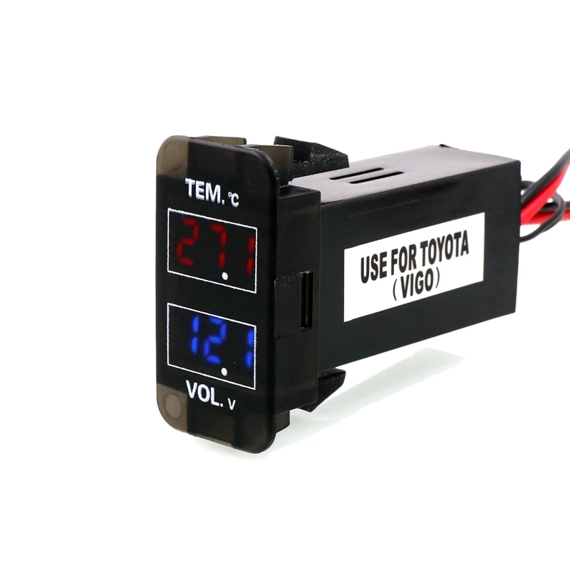 

Car Internal Voltage Display Internal Temperature Display Voltage Temperature Display For Toyota Hilux VIGO Coaster