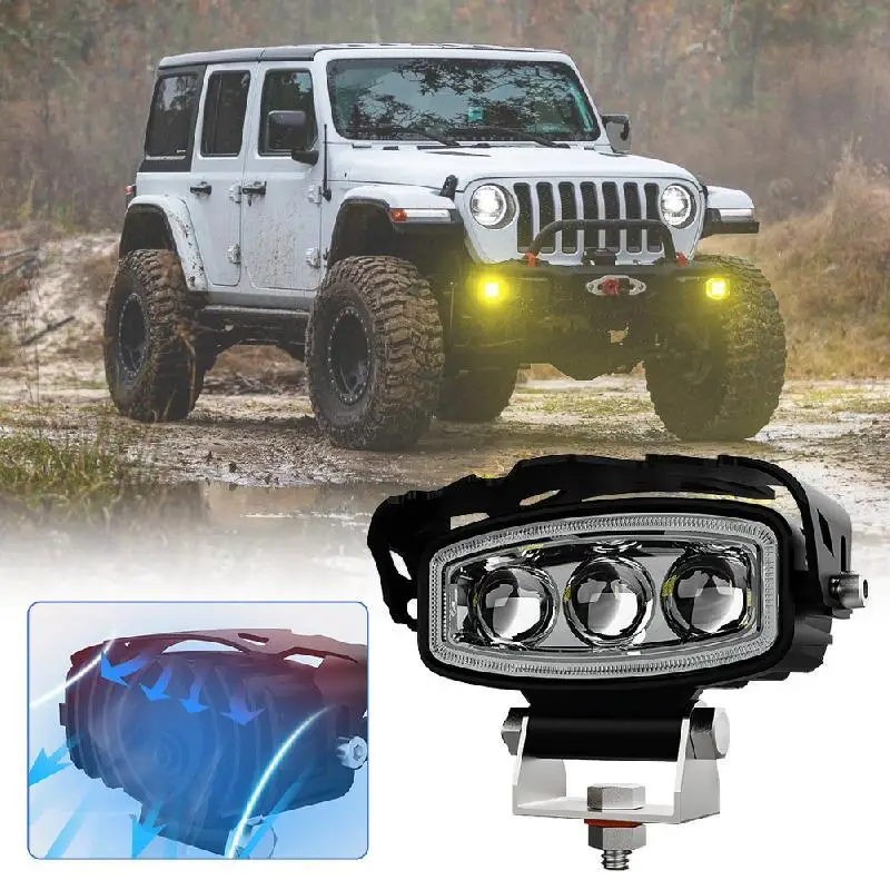 Новый мотоциклетный 6-режимный прожектор 6000K 3000K 18 светодиодный внедорожный