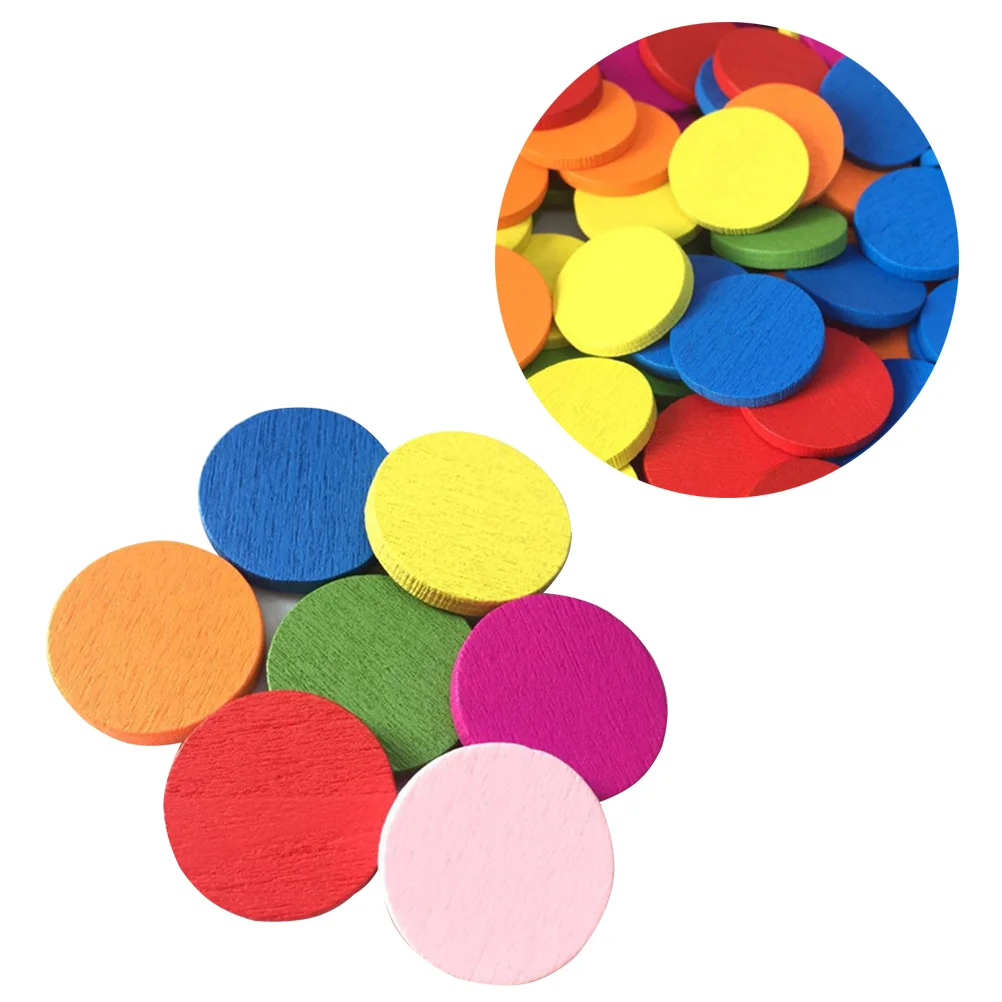 Купи Wood Round Disc Math Chips Counting Bingo Piece Wooden Discs Countersdiy Pieces Slices Decor Circle Unfinished Circles Colorful за 397 рублей в магазине AliExpress