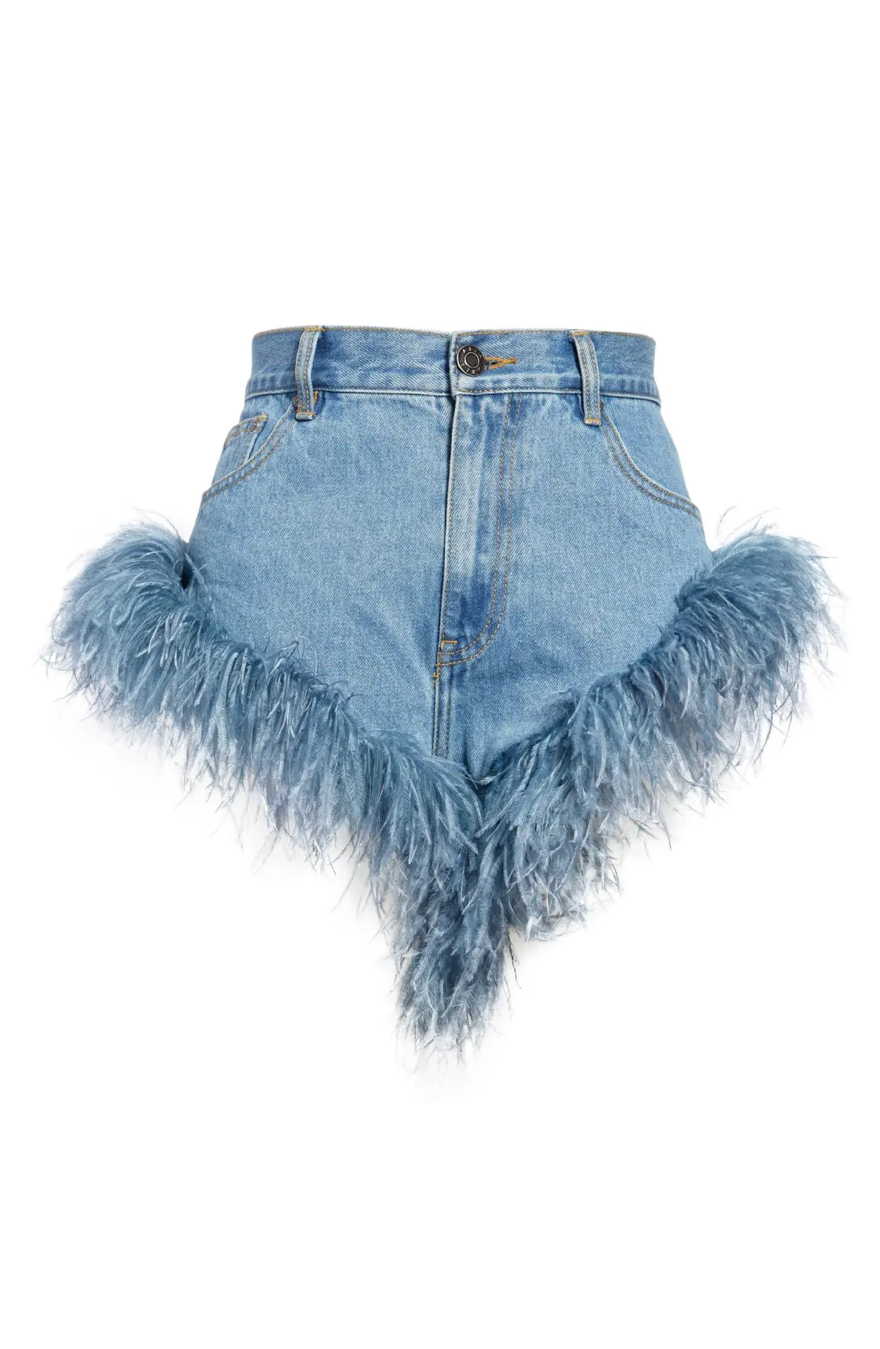 Весна-лето 2022 новые модные джинсовые шорты с перьями синие сексуальные