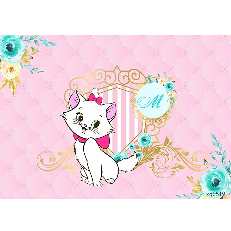 Фон Marie Aristocats Cat Baby Shower для девочек на день рождения виниловый фон фотосъемки