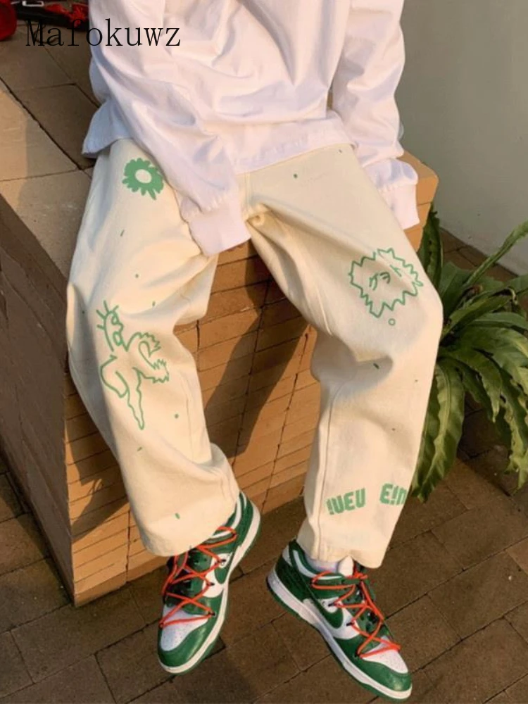 

Mafokuwz 2022SS Thin Workwear Wide-leg Pants Female Preppy Loose Korean Casual Straight Long Trousers Trend Hip Hop Streetwear