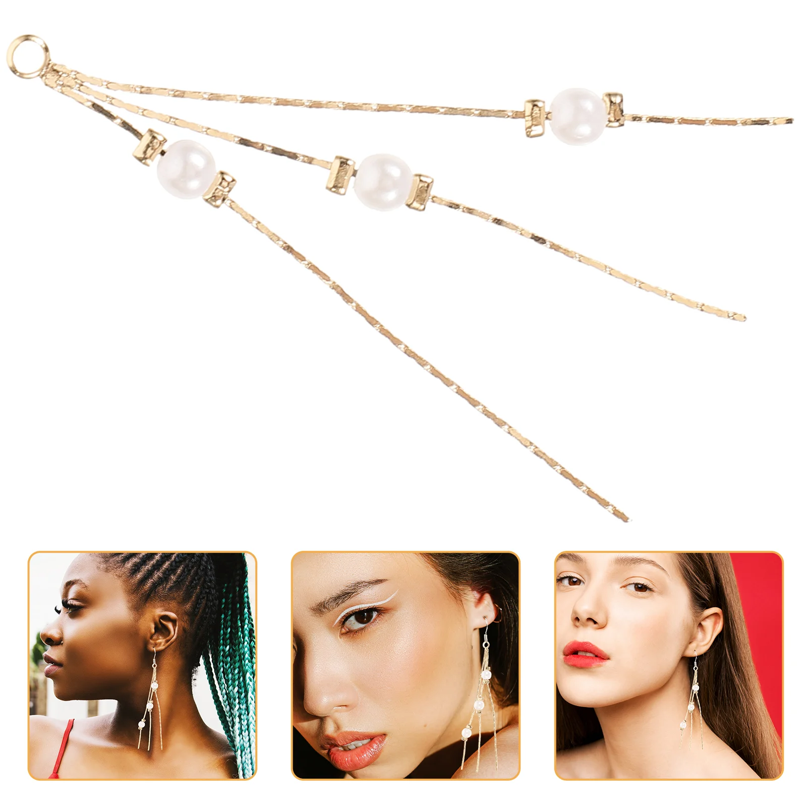 

Gold Plated Earrings Decorative Chain Earring Delicate Dangle Pendant Copper Tassel Charm Stud Earrings Drop