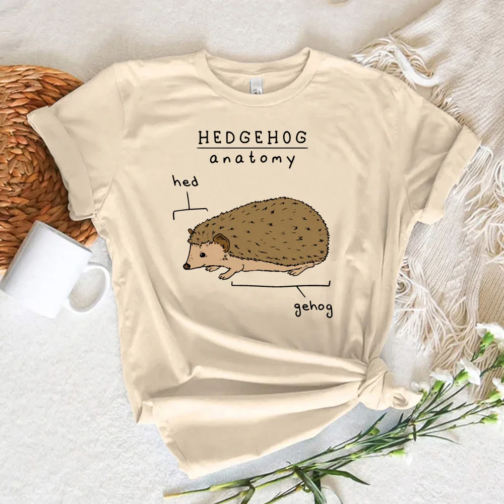 Женская летняя комиксная Футболка с принтом Ежик