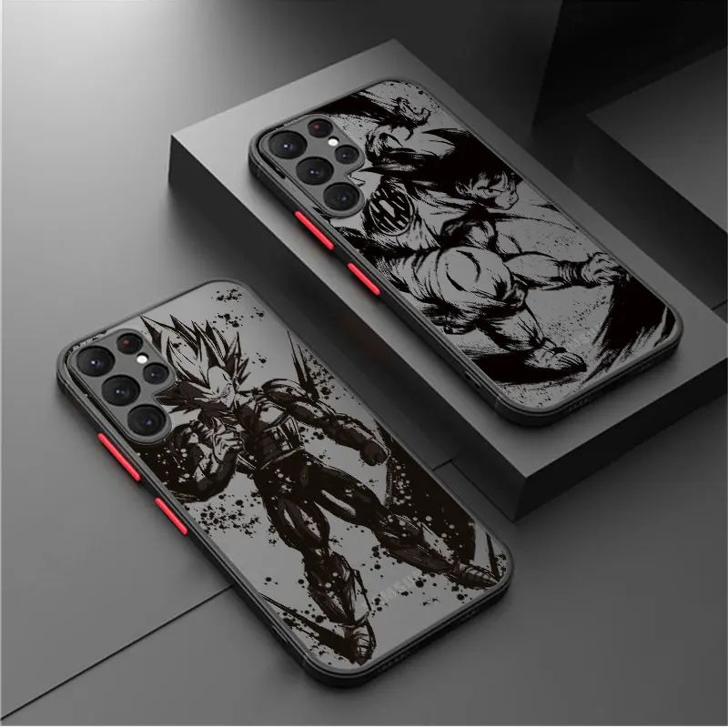 

Матовый чехол для телефона Samsung Galaxy S22 S21 Ultra S20 FE Plus Note 20 10, силиконовые чехлы DBZ Vegeta Saiyan Prince