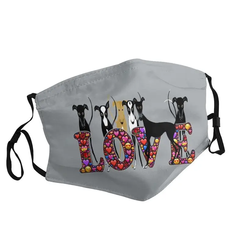 

Washable Love Hounds Mouth Mask Greyhound Whippet Sighthound Dog Anti Dust Protection Mask Respirator Muffle