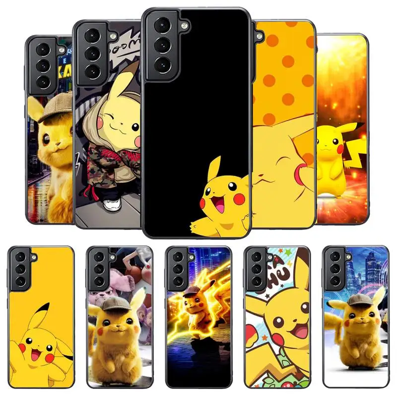 

Cute cartoon pikachu Phone Case For Samsung S8 S9 S10 S20 plus 5G lite note 20 ultra PC nax fundas cover
