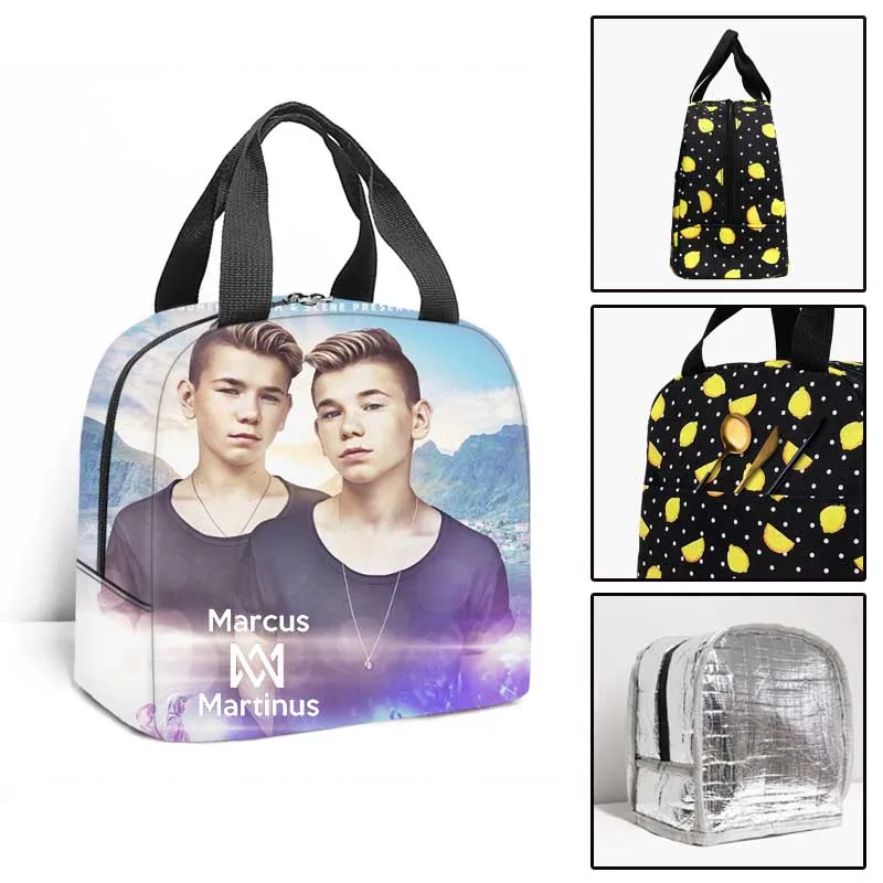 Marcus and Martinus Cooler Lunch Box Portable Insulated Lunch Bag Thermal Food Picnic School Lunch Bags For Men Women Student