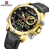 naviforce mens seiko movement quartz modern watch men waterproof chronograph casual luminous wrist watch man leather band