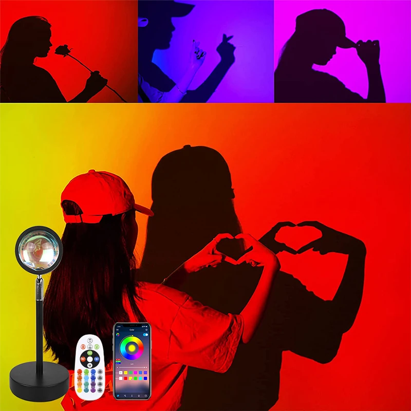 

Лампа с дистанционным управлением, светодиодный проектор для создания атмосферы, Радужный ночник, декор для комнаты
