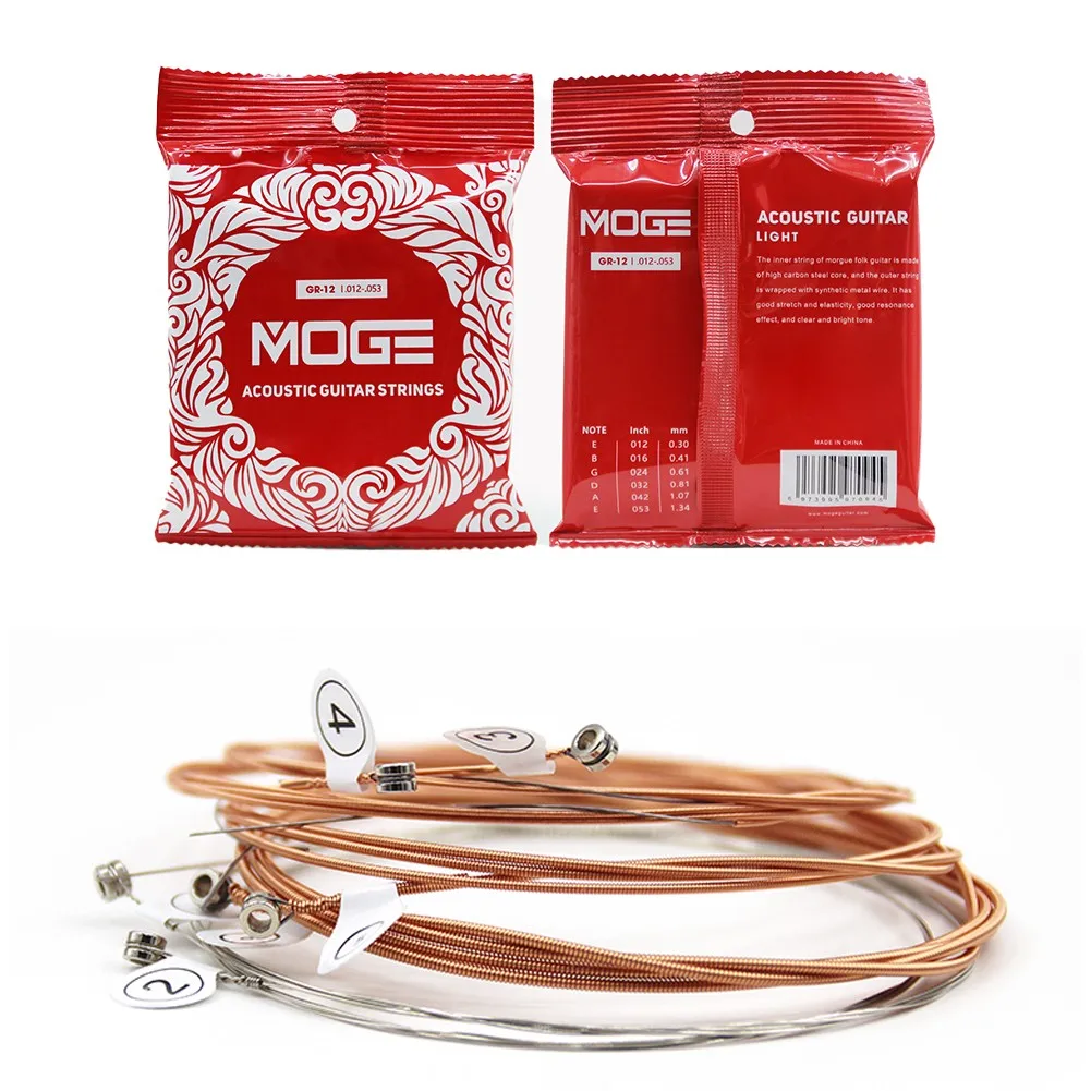 

Acoustic Guitar Strings Indoor Outdoor GR12 Gift Guitar Parts MOGE Metal