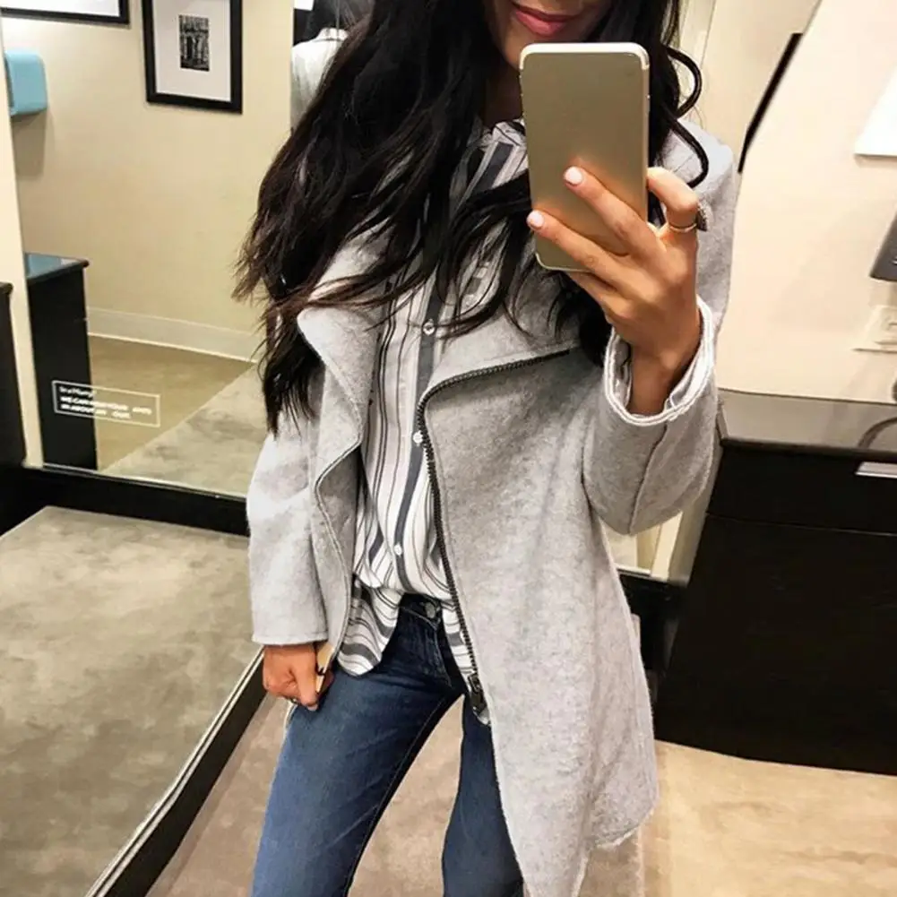 

Autumn Coat Stylish Anti-pilling Long Sleeves Mid Length Casual Lady Coat for Daily Wear Winter Coat Spring Coat