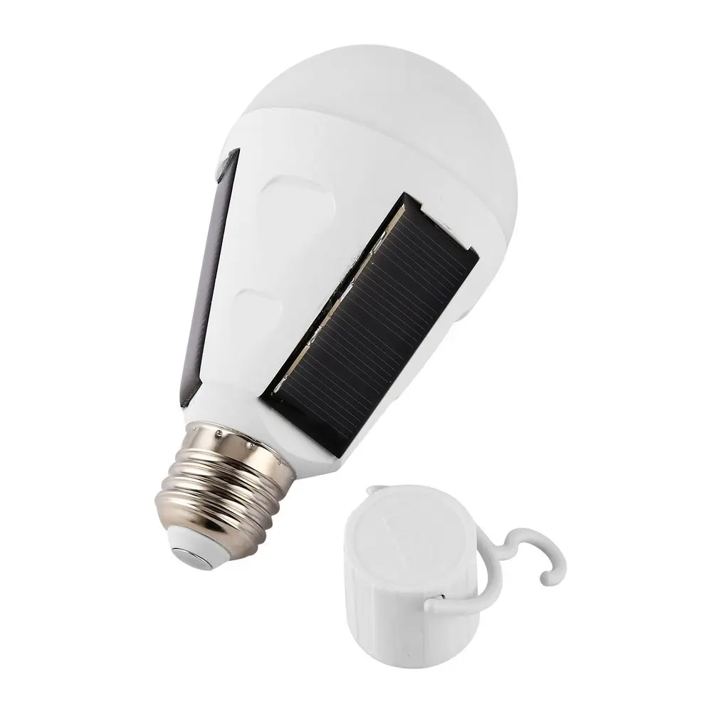 

LED Solar Panel Bulb Lamp Emergency Light E27 Portable Outdoor Hanging Lantern Rechargeable Camping Tent Fishing Waterproof 7W