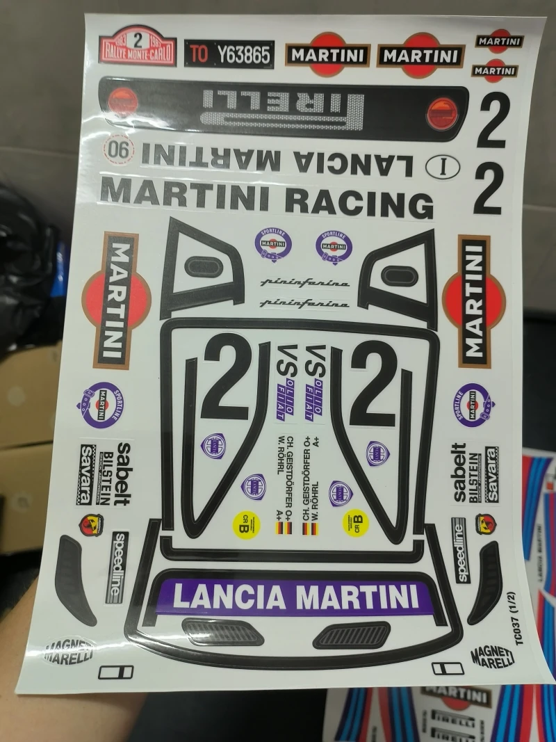 Lancia 037 ралли наклейка лист для RC Дрифт автомобиль 1/10 прозрачный корпус lexan