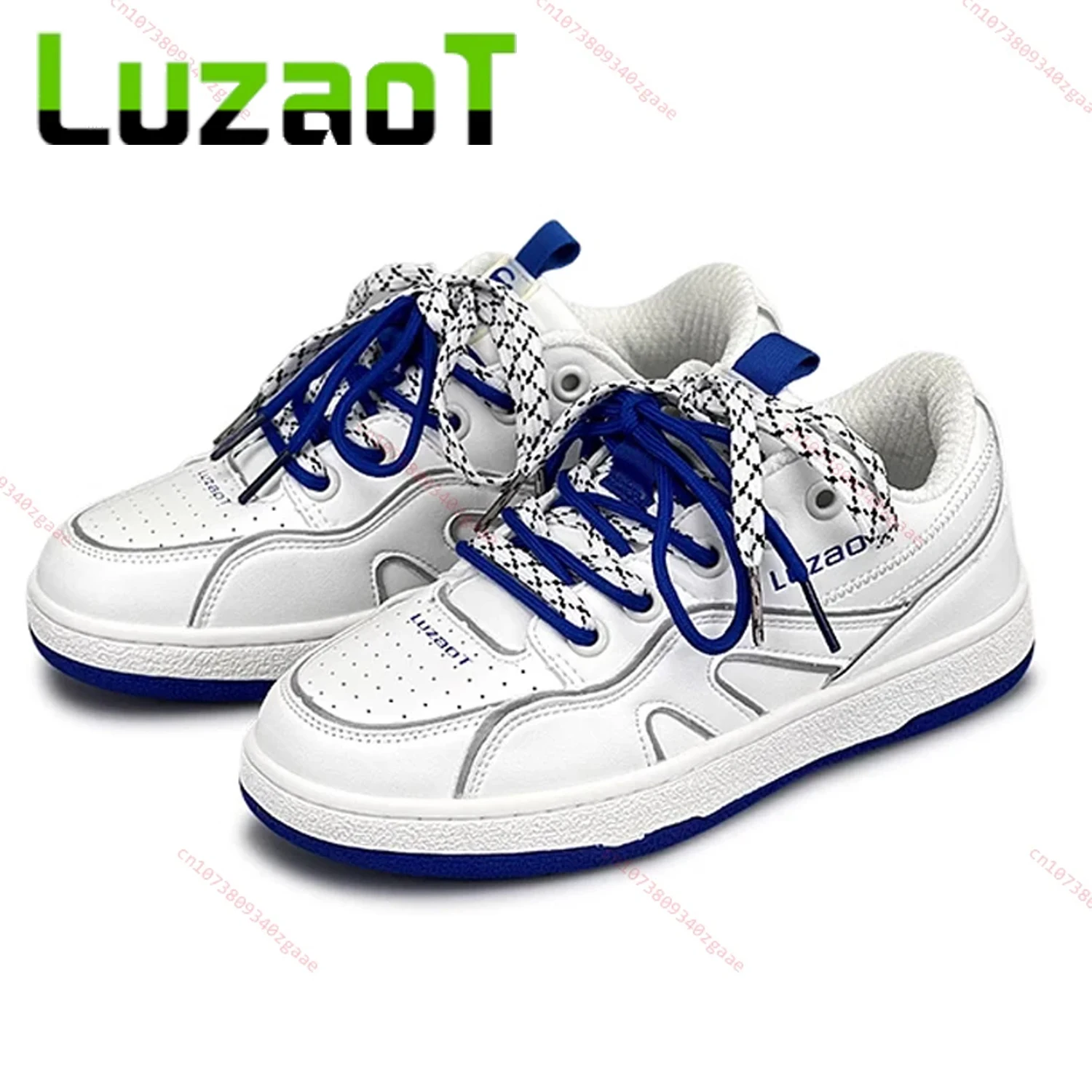 

LUZAOT White Skateboard Shoes Men and Women Leather Casual Y2k Sneakers Outdoor Classic Vintage Hip Hop Street Skate Shoes