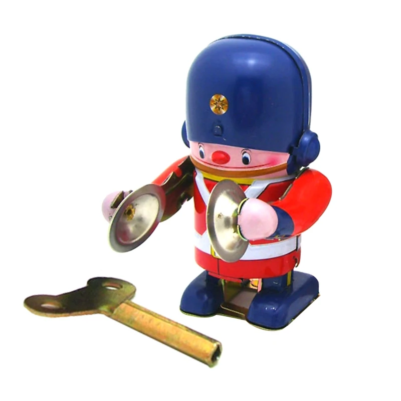 

3.5’’ Clockwork Beat Drum Toy Cute Winding Toy for Kiddie Learning Education Child Fine Motor Skill Toy Vintage Decors