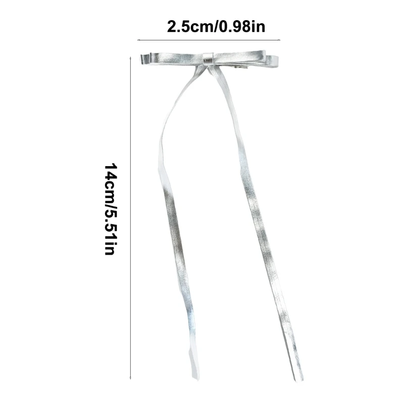 Заколки для волос с бантиками серебряные балетные банты 2000-х годов плоские