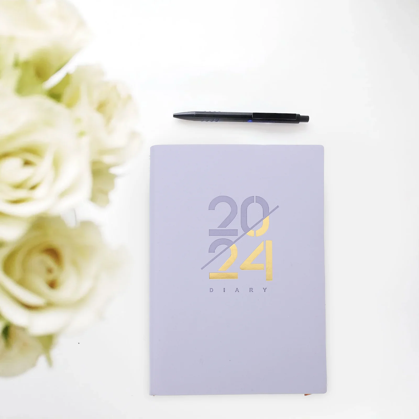 

2024 Agenda Book Purple Notepad English Planners Office Accessory Notebooks Paper Academic Student Daily Use Pads Home Supply