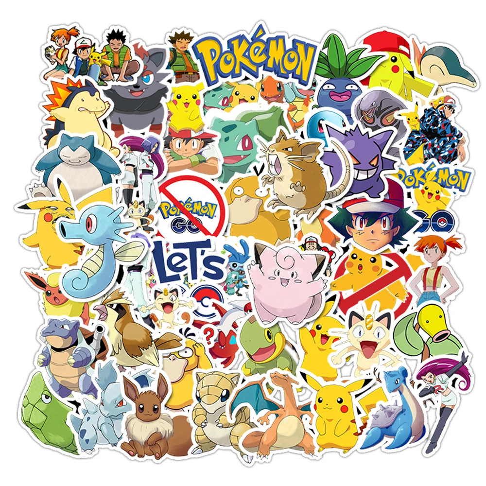 103050pcs pokemons stickers for luggage skateboard phone laptop moto bicycle wall guitar sticker diy waterproof sticker free global shipping